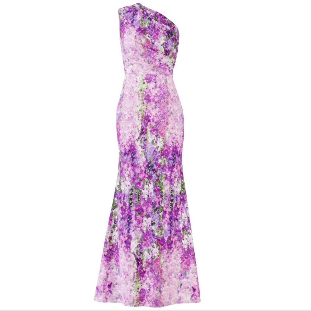 Bradgley Mischa  purple orchid gown one shoulder dress - Picture 3 of 4